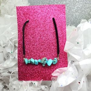 21-23 Inches Magnesite turquoise blue dyed bar gemstone necklace
